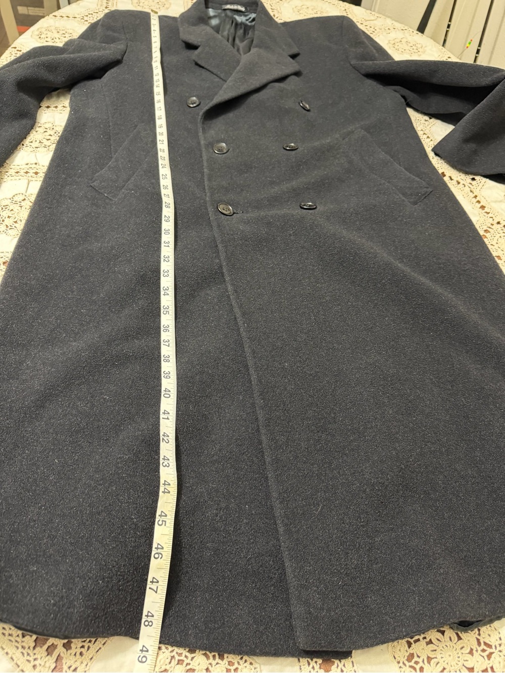 Vintage Tallia Uomo tailored overcoat men’s wool and cashmere blend size XL - Picture 10 of 13